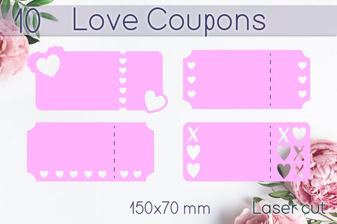 Love coupons, Valentine's Day Gift Idea, Card laser cut SVG AnastasiyaArtDesign 
