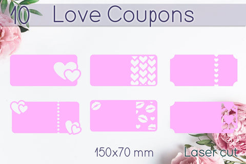 Love coupons, Valentine's Day Gift Idea, Card laser cut SVG AnastasiyaArtDesign 