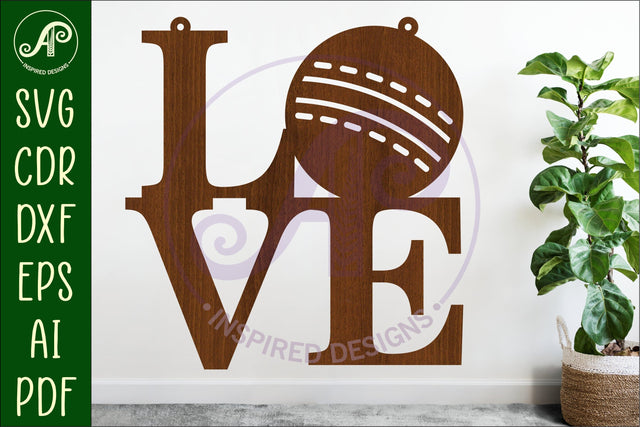 Love Cricket word wall art sign, SVG file. vector SVG APInspireddesigns 
