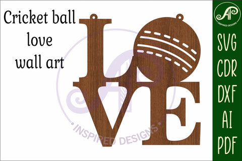 Love Cricket word wall art sign, SVG file. vector SVG APInspireddesigns 