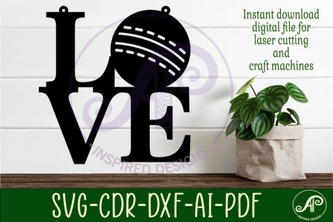 Love Cricket word wall art sign, SVG file. vector SVG APInspireddesigns 