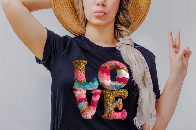 Love crocheted Colorful png Sublimation SVGArt 
