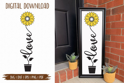 Love Cut File, Sunflower Porch Sign SVG SVG CraftLabSVG 