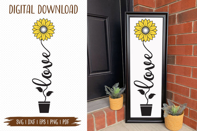 Love Cut File, Sunflower Porch Sign SVG SVG CraftLabSVG 