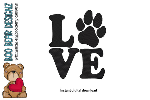 Love Dogs Embroidery design Embroidery/Applique DESIGNS Boo Bear Designz 