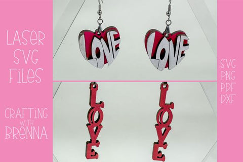 Love Earrings Bundle Laser SVG File SVG Crafting With Brenna 