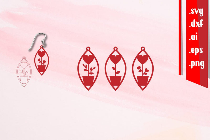Love Earrings | Valentine Earrings SVG zafrans studio 