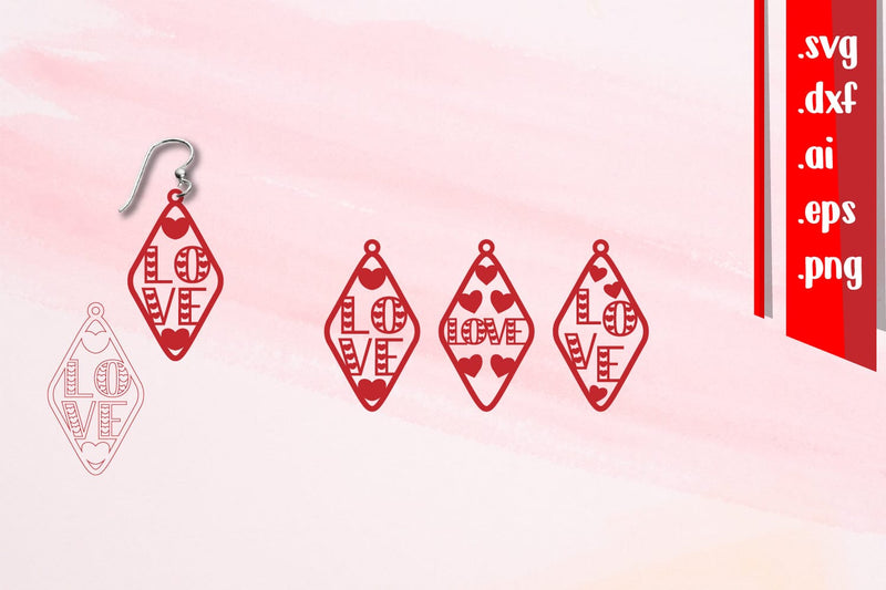 Love Earrings | Valentine Earrings SVG zafrans studio 