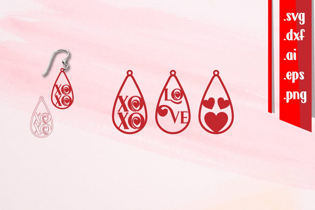 Love Earrings | Valentine Earrings SVG zafrans studio 