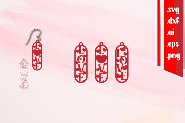 Love Earrings | Valentine Earrings SVG zafrans studio 
