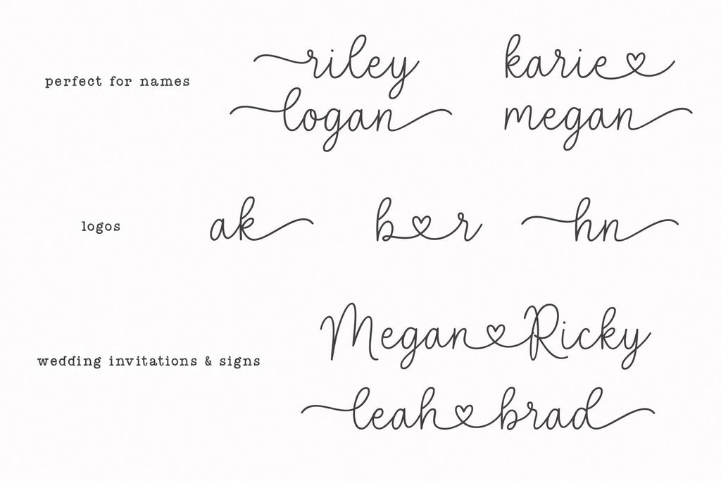 Love Ever - Heart Swash Script Font - So Fontsy