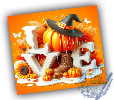 Love Fall, Thanksgiving Decor, Autumn Tumbler, Fall Sublimation, 20oz Tumbler Design, Fall PNG, Seasonal Drinkware, Cozy Autumn Designs Sublimation ToriDesigns 