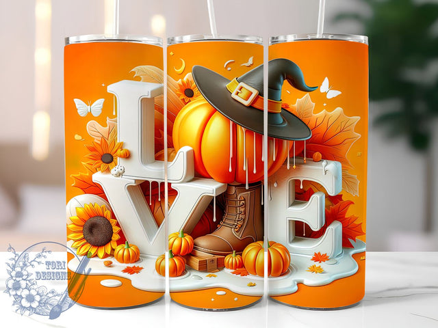 Love Fall, Thanksgiving Decor, Autumn Tumbler, Fall Sublimation, 20oz Tumbler Design, Fall PNG, Seasonal Drinkware, Cozy Autumn Designs Sublimation ToriDesigns 