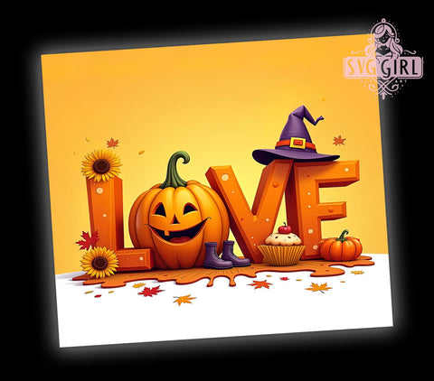 Love Fall, Thanksgiving Tumbler, Autumn Decor, Fall Sublimation, 20oz Tumbler Design, Fall PNG File, Autumn Graphics, Seasonal Tumbler Art Sublimation SvggirlplusArt 