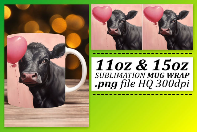 Love-Filled Valentines Animal Mug Wrap - Sublimation 11oz 15oz Sublimation afrosvg 