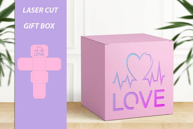 Love gift box svg, Valentines day Favor box laser cut 3D Paper AnastasiyaArtDesign 