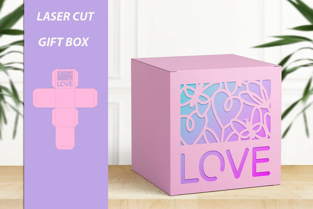 Love gift box svg, Valentines day laser cut, Romantic candy box 3D Paper AnastasiyaArtDesign 