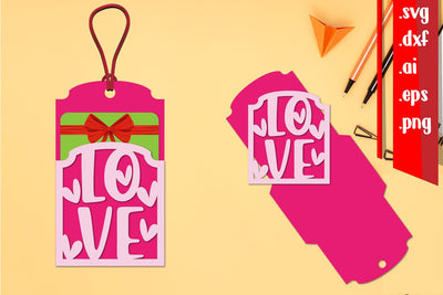 Love Gift Card Holder | Love Gift Tag SVG zafrans studio 