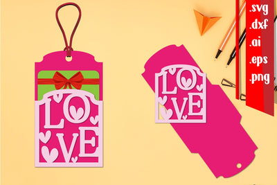 Love Gift Card Holder | Love Gift Tag SVG zafrans studio 