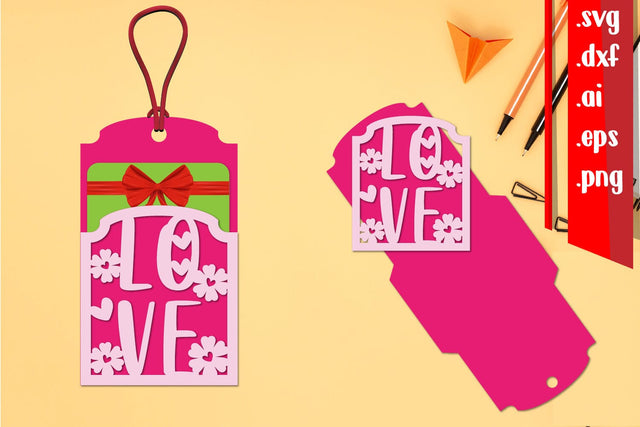Love Gift Card Holder | Love Gift Tag SVG zafrans studio 