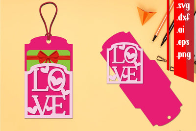 Love Gift Card Holder | Love Gift Tag SVG zafrans studio 