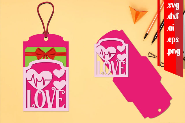 Love Gift Card Holder | Love Gift Tag SVG zafrans studio 