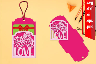 Love Gift Card Holder | Love Gift Tag SVG zafrans studio 