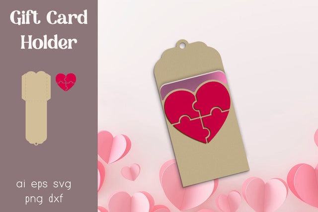 Love gift card holder svg, Valentine's Day Heart papercut SVG AnastasiyaArtDesign 