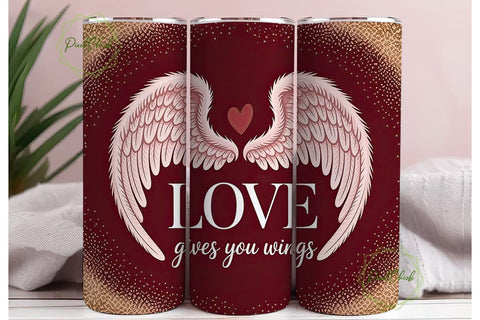 Love Gives You Wings Tumbler Wrap Sublimation PixelChick 