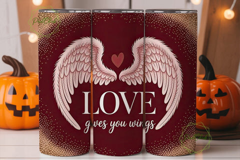 Love Gives You Wings Tumbler Wrap Sublimation PixelChick 