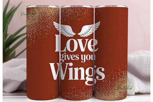 Love Gives You Wings Tumbler Wrap Sublimation PixelChick 