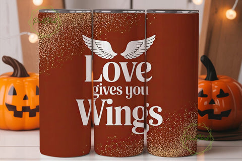 Love Gives You Wings Tumbler Wrap Sublimation PixelChick 