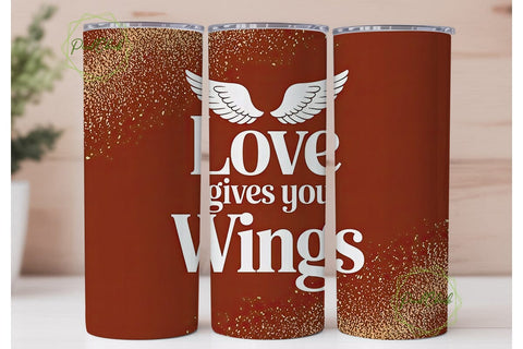 Love Gives You Wings Tumbler Wrap Sublimation PixelChick 