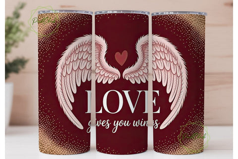 Love Gives You Wings Tumbler Wrap Sublimation PixelChick 
