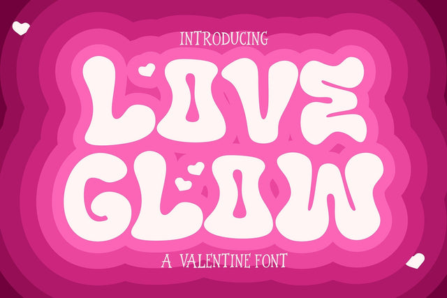 Love Glow – Cute Retro Valentine Display Typeface Font Mozzatype 