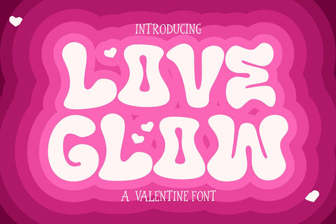 Love Glow – Cute Retro Valentine Display Typeface Font Mozzatype 