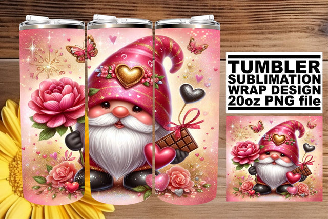 Love Gnomes Heart Sublimation Design Sublimation afrosvg 