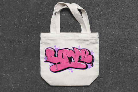 LOVE Graffiti Bubble Lettering SVG SVG Mozzatype 