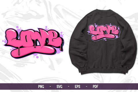 LOVE Graffiti Bubble Lettering SVG SVG Mozzatype 