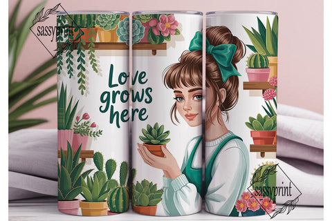 Love Grows Here 20oz Tumbler Wrap Sublimation sassyprint 