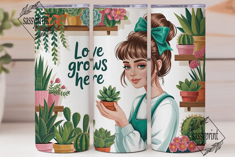 Love Grows Here 20oz Tumbler Wrap Sublimation sassyprint 