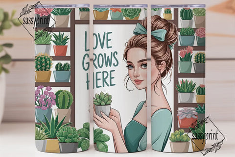 Love Grows Here 20oz Tumbler Wrap Sublimation sassyprint 