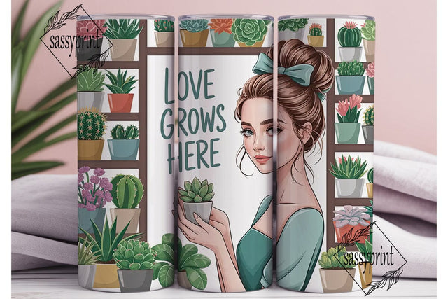 Love Grows Here 20oz Tumbler Wrap Sublimation sassyprint 
