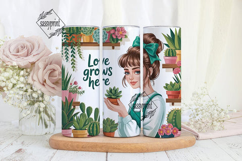 Love Grows Here 20oz Tumbler Wrap Sublimation sassyprint 