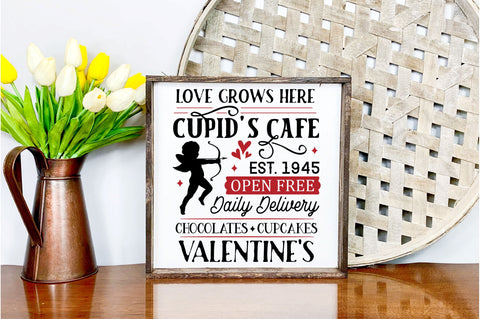 Love grows here cupids cafe est 1945 SVG design SVG Regulrcrative 