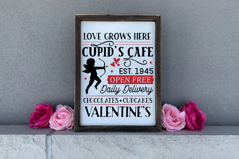 Love grows here cupids cafe est 1945 SVG design SVG Regulrcrative 