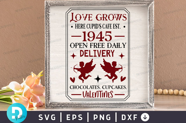 Love grows here cupids Svg Design SVG Regulrcrative 