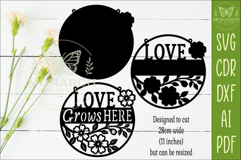 Love Grows Here Layered SVG | Floral Home Wall Sign | Laser SVG APInspireddesigns 