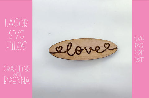 Love Hair Clips Laser SVG File SVG Crafting With Brenna 