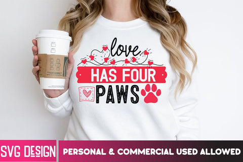Love Has Four Paws SVG Cut File, Love Has Four Paws SVG Design, Valentine's Day SVG Cut File,Happy Valentine's Day SVG ,Valentine SVG Bundle, Love SVG Bundle SVG BlackCatsMedia 